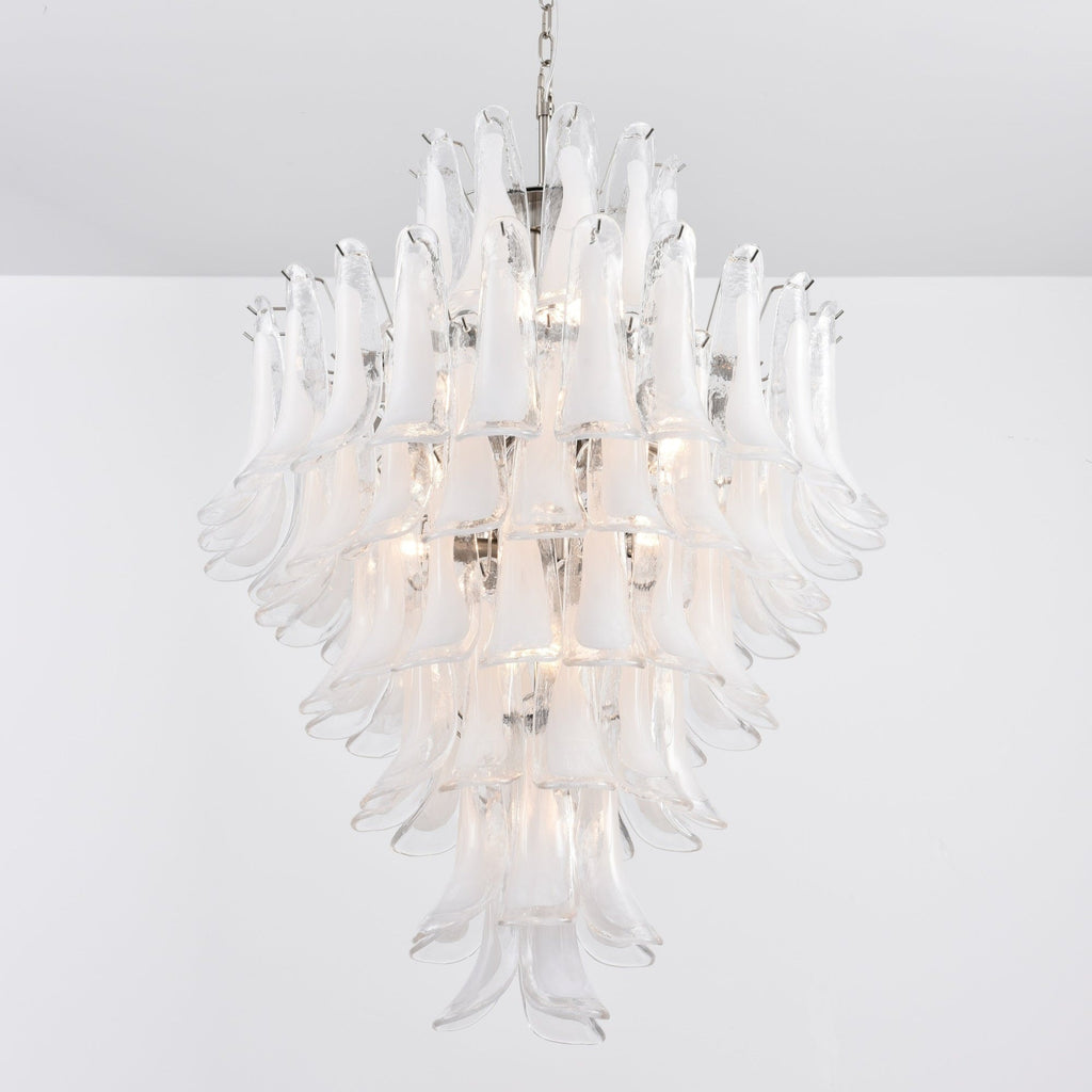 Aurora Lustre Blanc Nuage Verre Pétales - Neutralighting