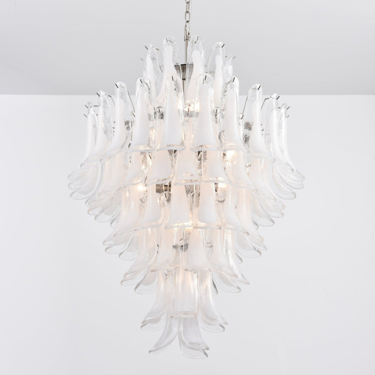 Aurora Lustre Blanc Nuage Verre Pétales - Neutralighting