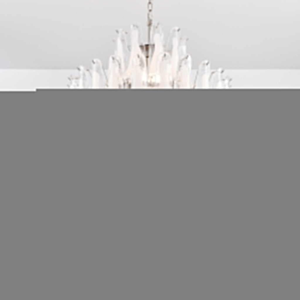 Aurora Lustre Blanc Nuage Verre Pétales - Neutralighting