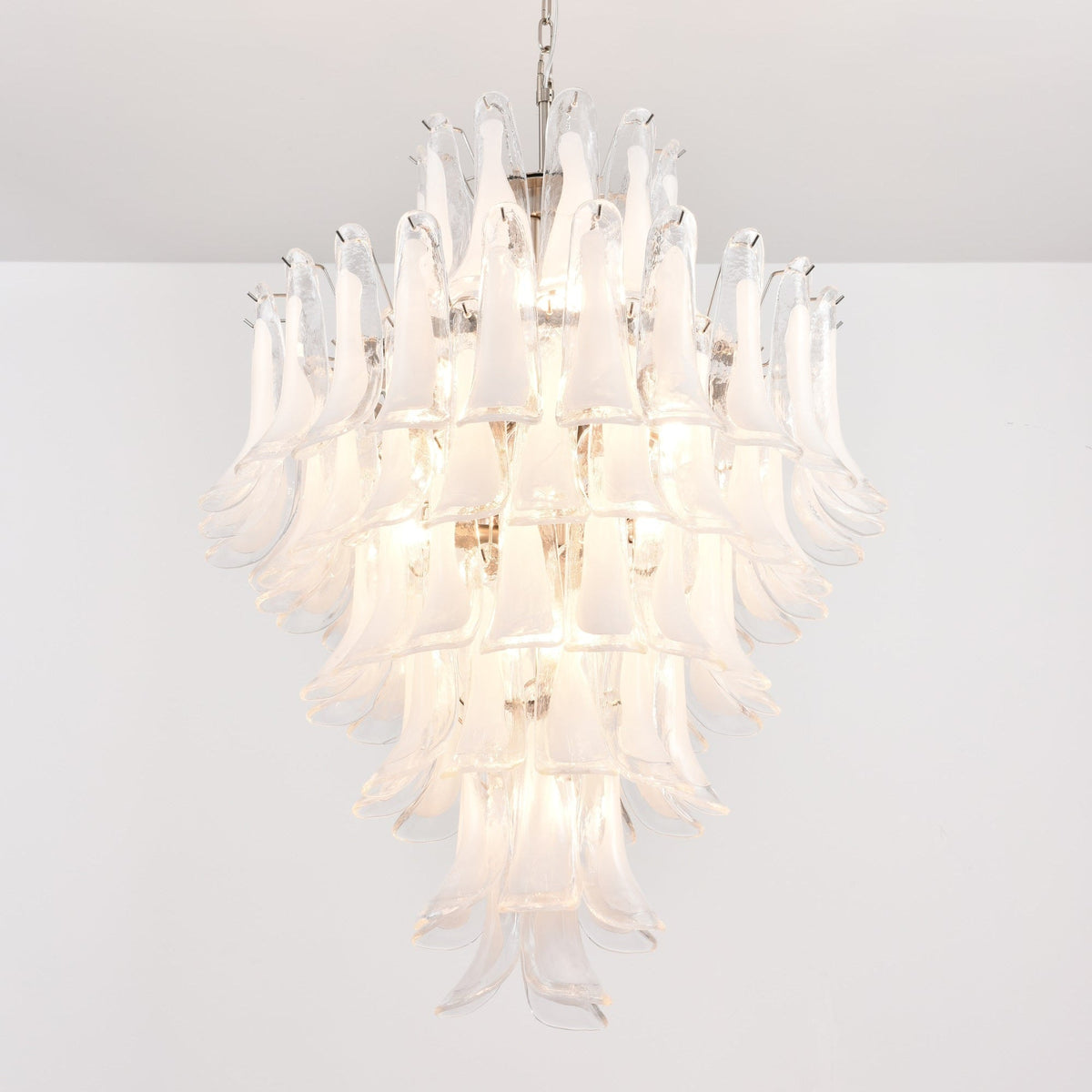 Aurora Lustre Blanc Nuage Verre Pétales - Neutralighting