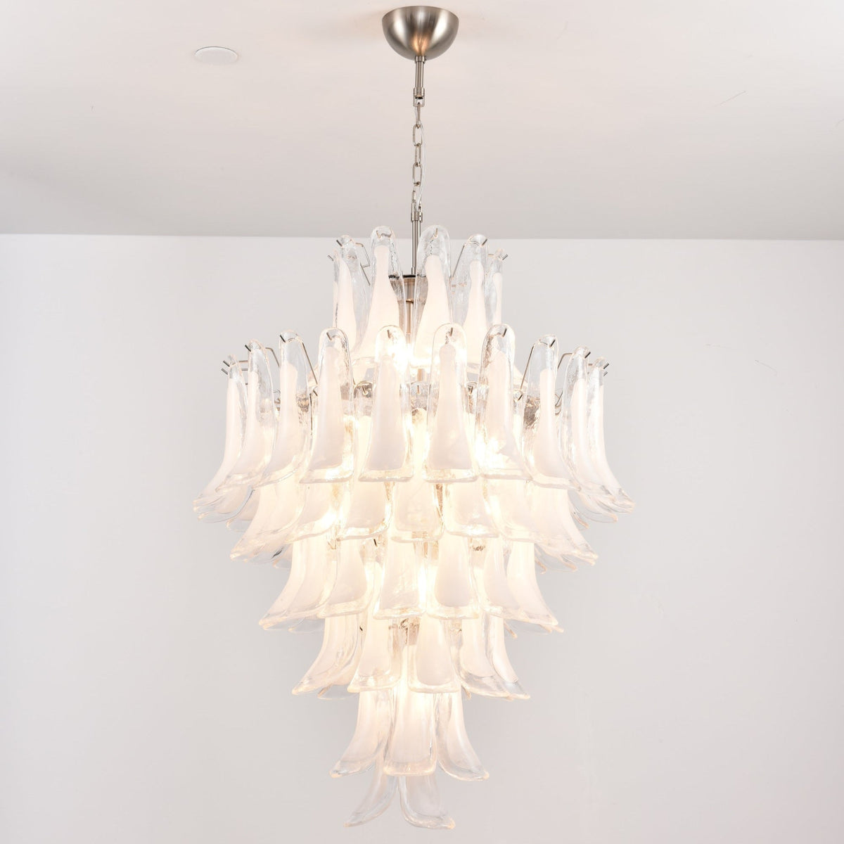 Aurora Lustre Blanc Nuage Verre Pétales - Neutralighting