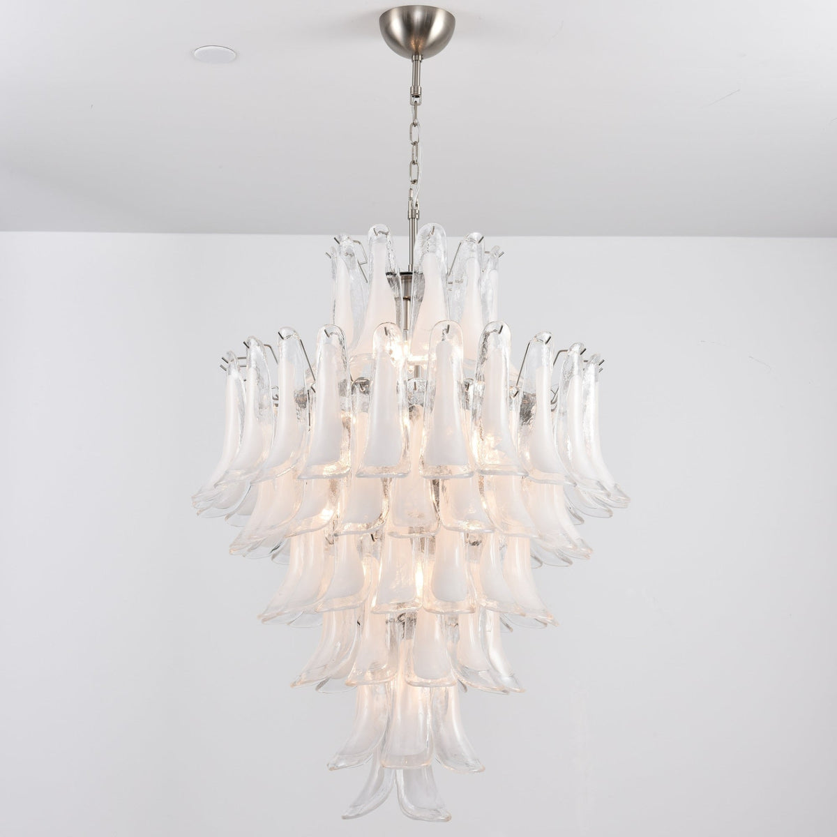 Aurora Lustre Blanc Nuage Verre Pétales - Neutralighting