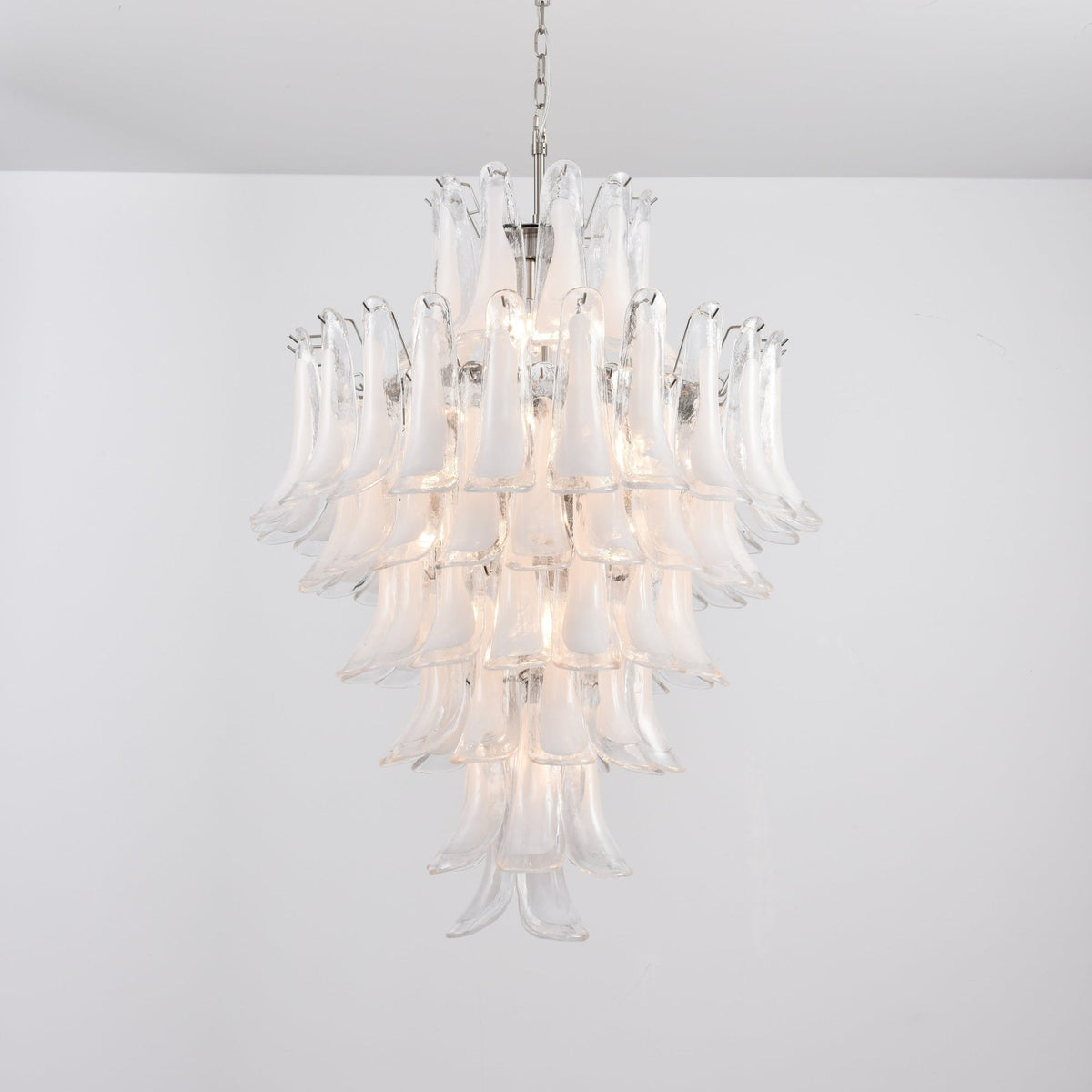 Aurora Lustre Blanc Nuage Verre Pétales - Neutralighting