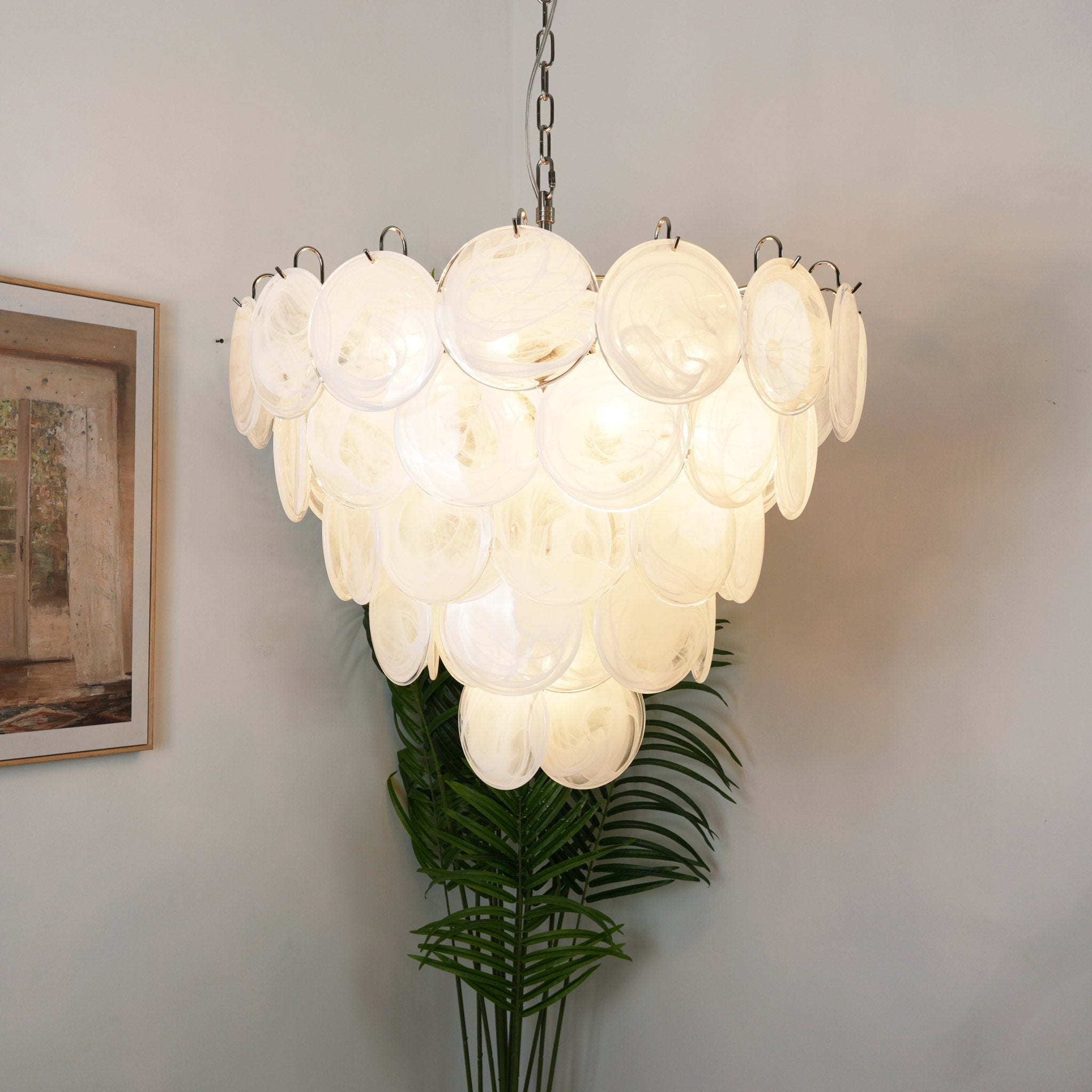 Aurora Lustre en Verre de Murano Blanc - Neutralighting