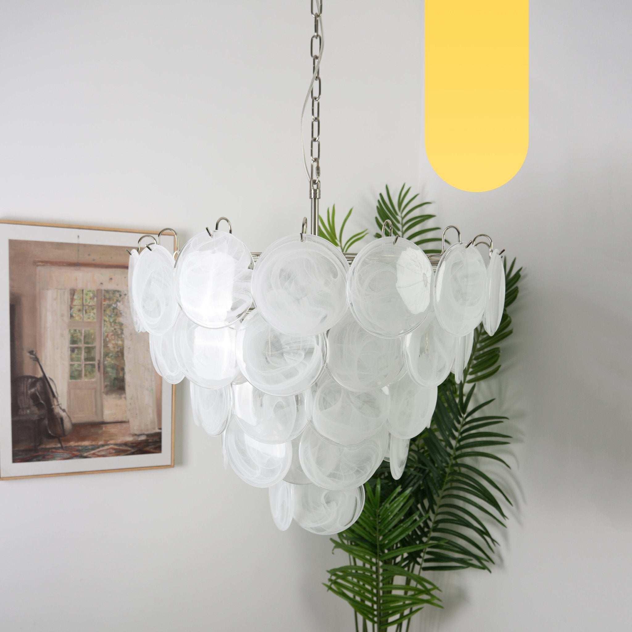 Aurora Lustre en Verre de Murano Blanc - Neutralighting