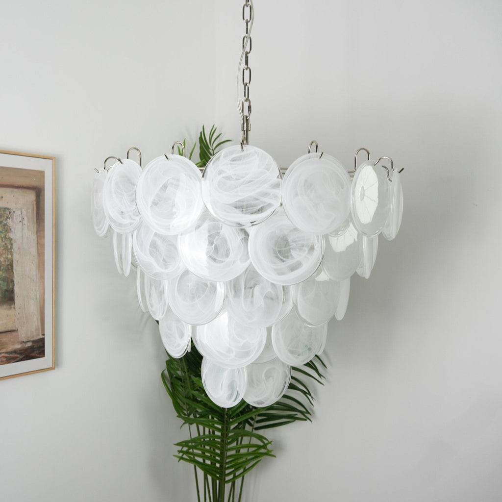 Aurora Lustre en Verre de Murano Blanc - Neutralighting
