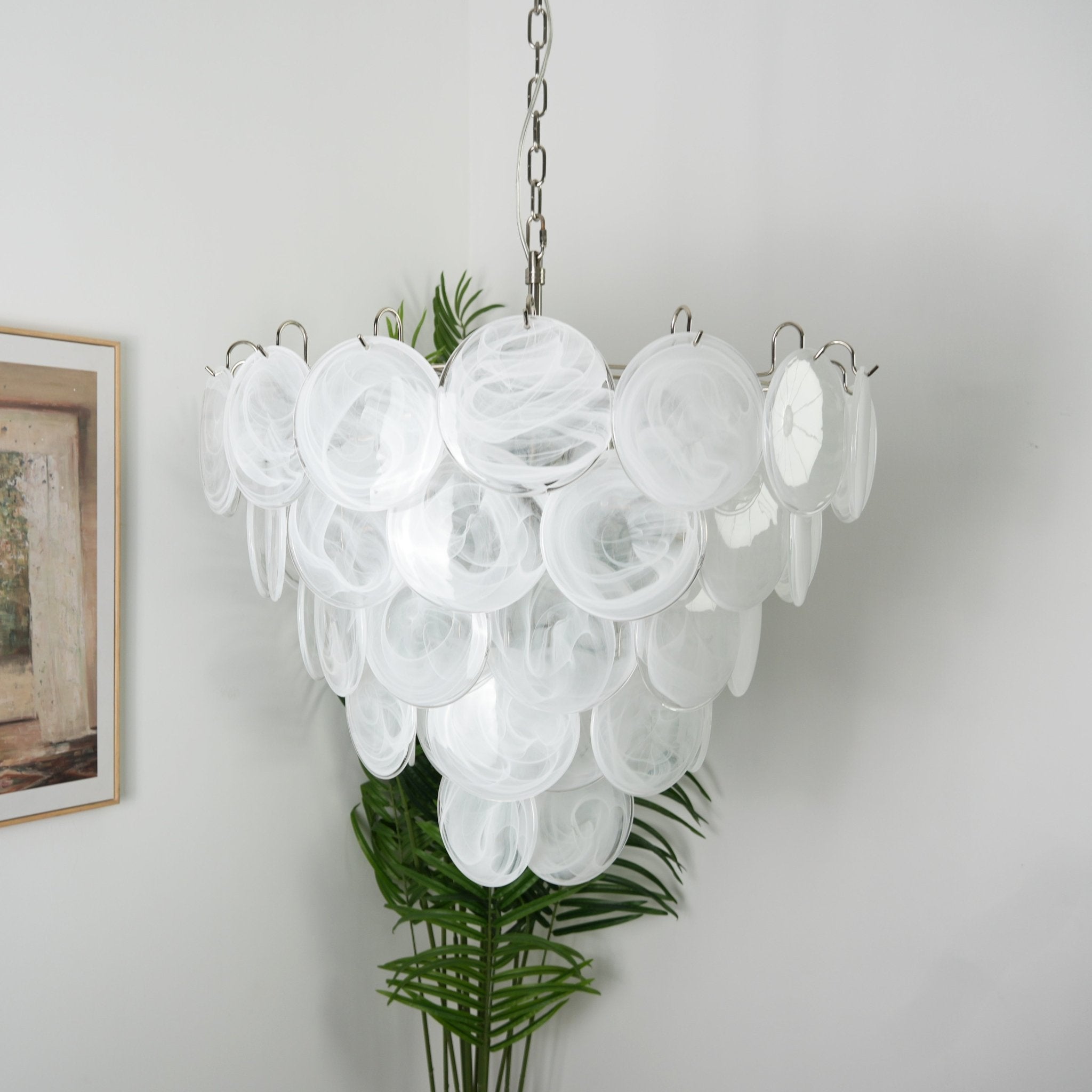 Aurora Lustre en Verre de Murano Blanc - Neutralighting