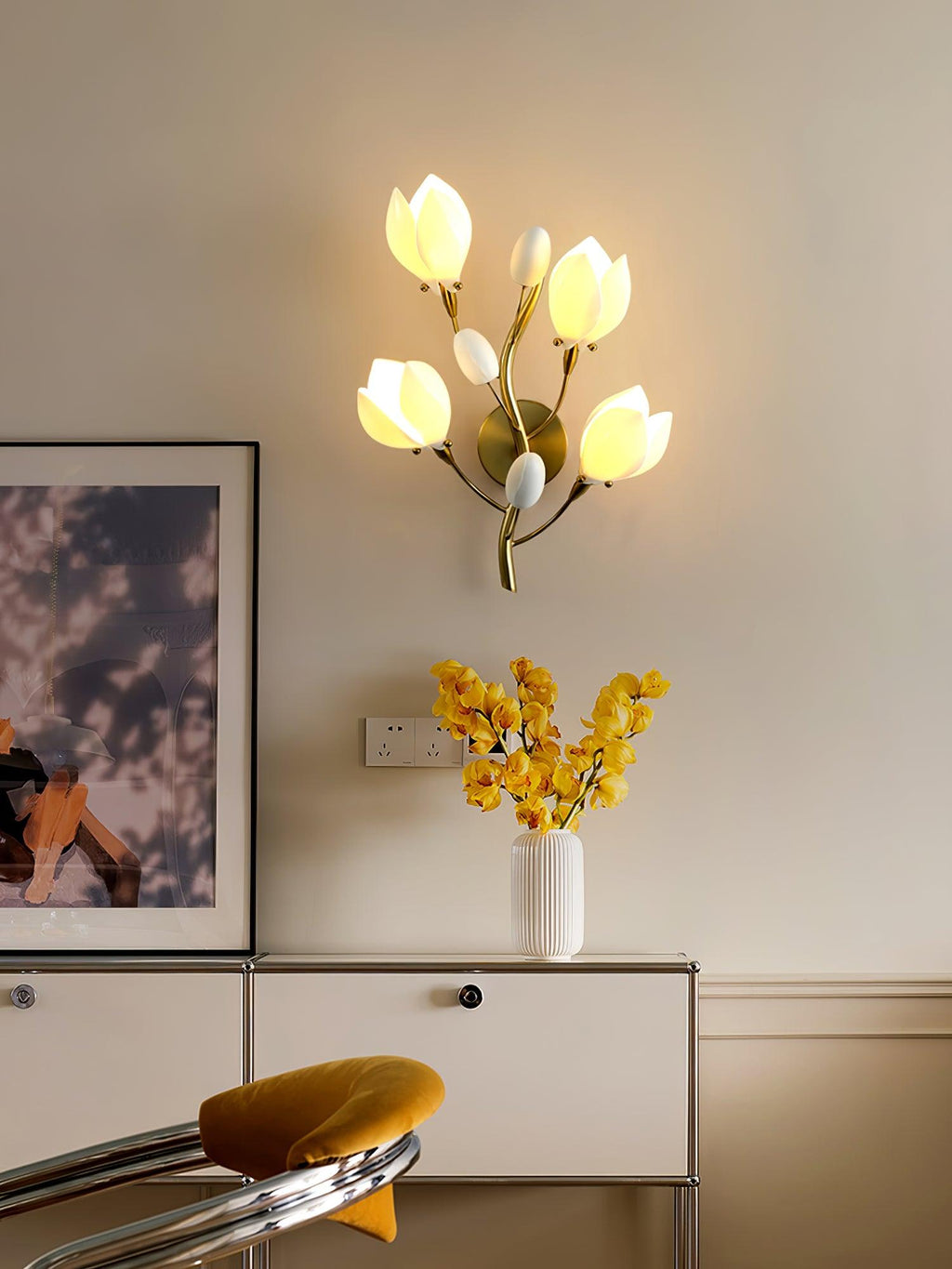 Zasila Applique Murale Céramique Magnolia Élégance - Neutralighting