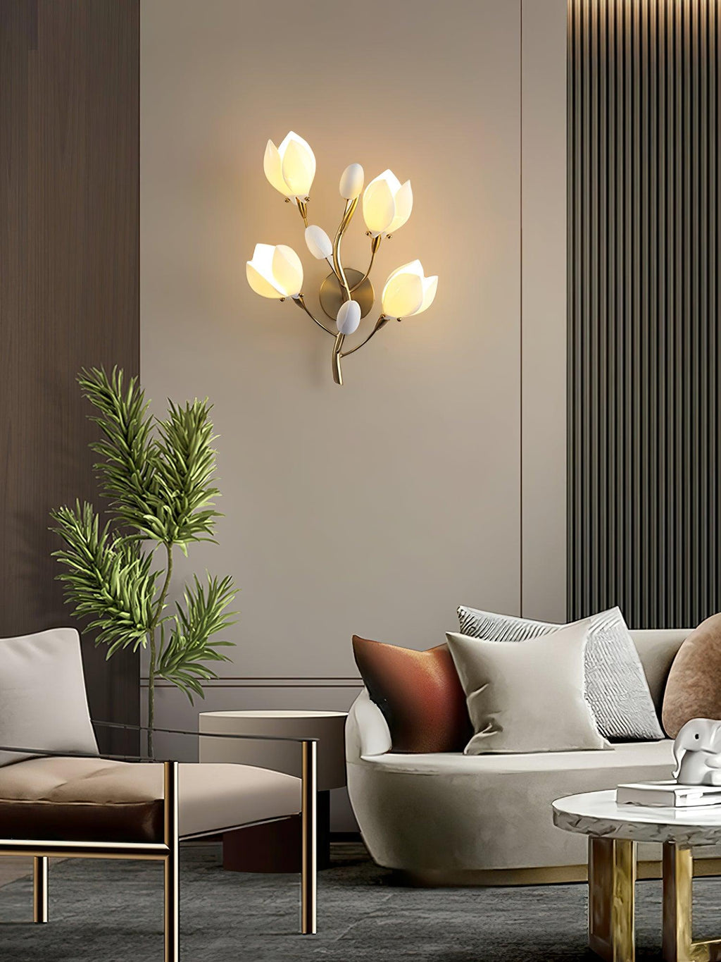 Zasila Applique Murale Céramique Magnolia Élégance - Neutralighting