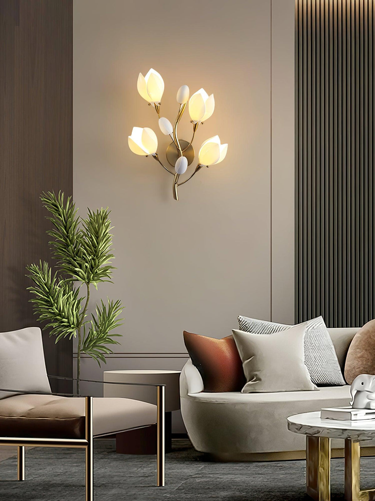 Zasila Applique Murale Céramique Magnolia Élégance - Neutralighting