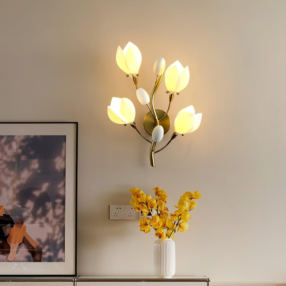 Zasila Applique Murale Céramique Magnolia Élégance - Neutralighting
