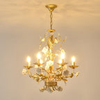 Lustre Orné Cadre Porcelaine Roses Cristal Classique Luxe - Neutralighting