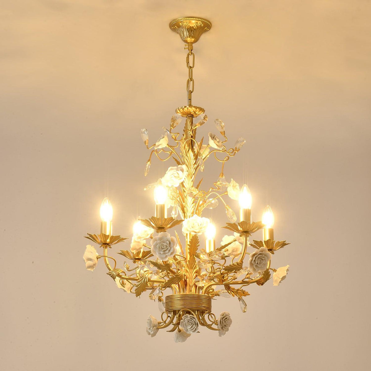 Lustra Chandelier Cristal Rose Blanc - Neutralighting