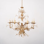 Lustre Orné Cadre Porcelaine Roses Cristal Classique Luxe - Neutralighting
