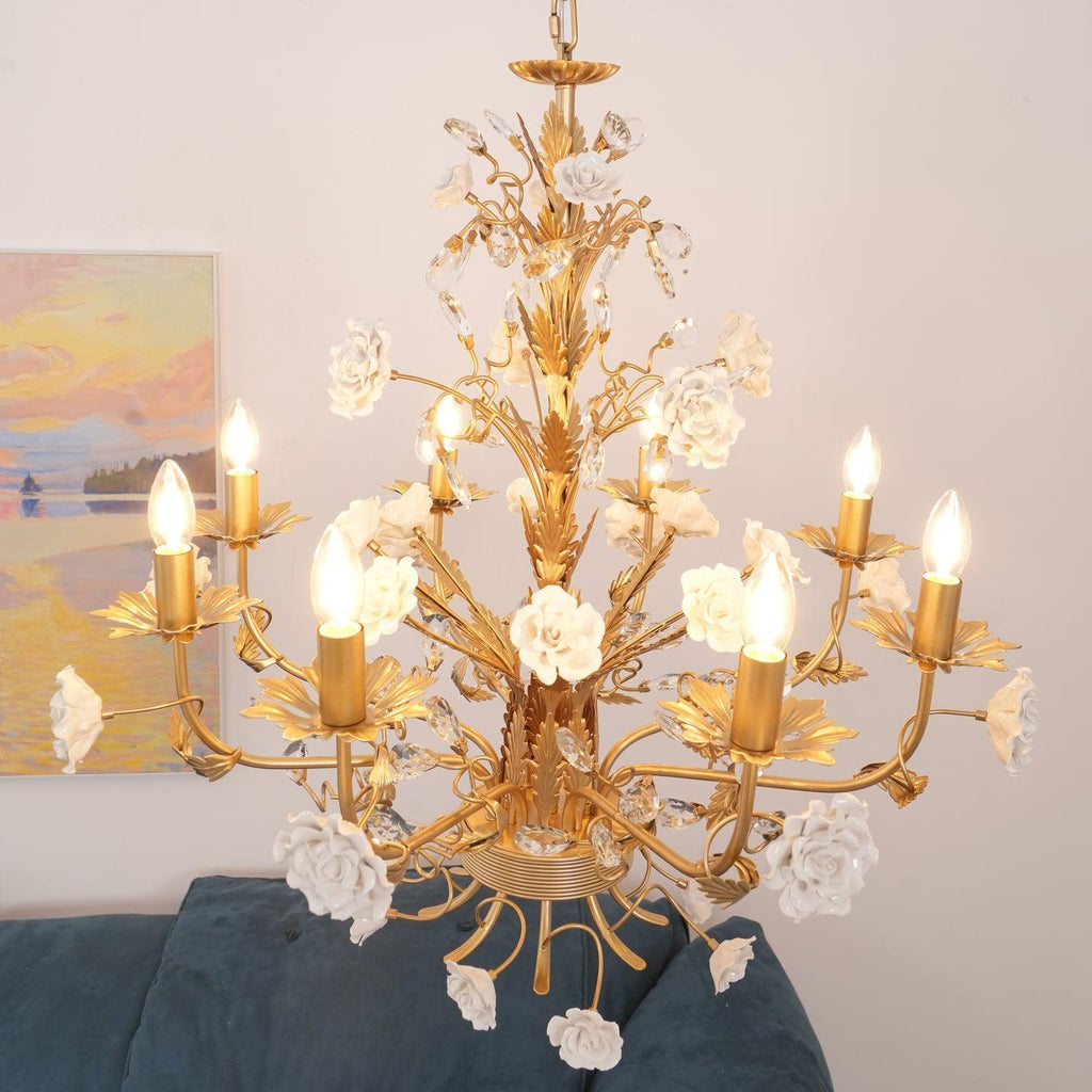 Lustra Chandelier Cristal Rose Blanc - Neutralighting