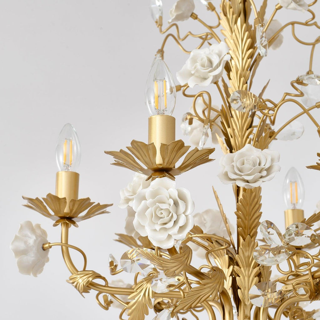 Lustra Chandelier Cristal Rose Blanc - Neutralighting