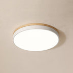 Solara Plafonnier Blanc Ronde avec Bois - Neutralighting