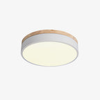 Solara Plafonnier Blanc Ronde avec Bois - Neutralighting