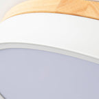 Solara Plafonnier Blanc Ronde avec Bois - Neutralighting