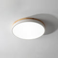 Solara Plafonnier Blanc Ronde avec Bois - Neutralighting