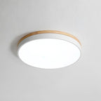 Solara Plafonnier Blanc Ronde avec Bois - Neutralighting