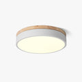 Solara Plafonnier Blanc Ronde avec Bois - Neutralighting