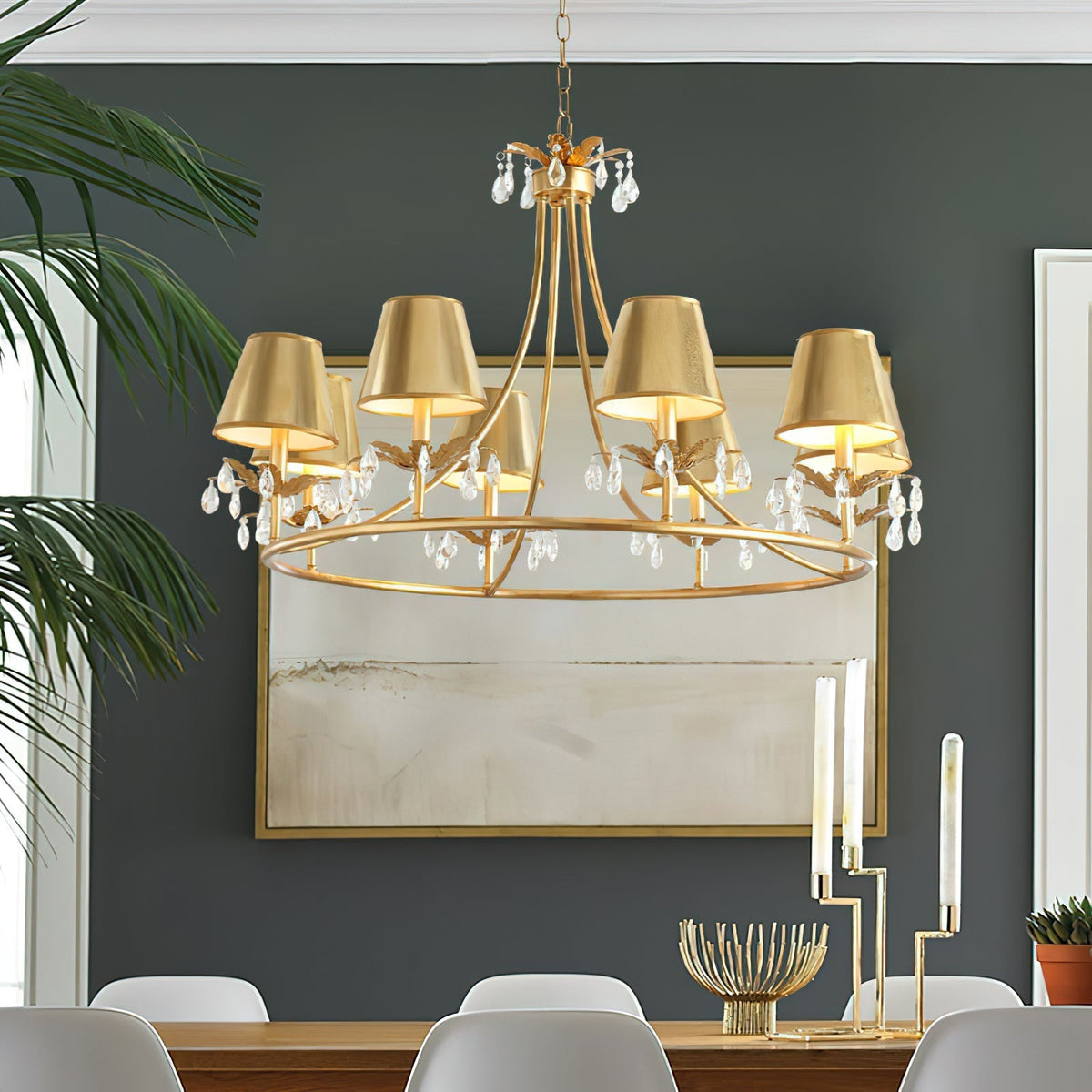 Ivsilan Lustre Cristal Laiton Industriel Vintage - Neutralighting