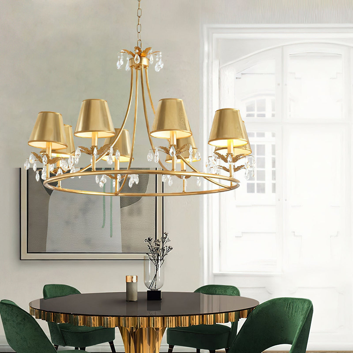 Ivsilan Lustre Cristal Laiton Industriel Vintage - Neutralighting