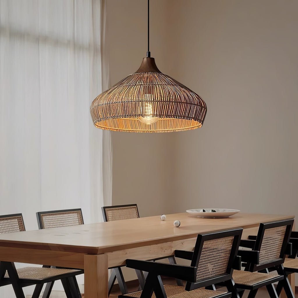 Lythean Elegance Art Rattan Wood Pendant Light - Neutralighting