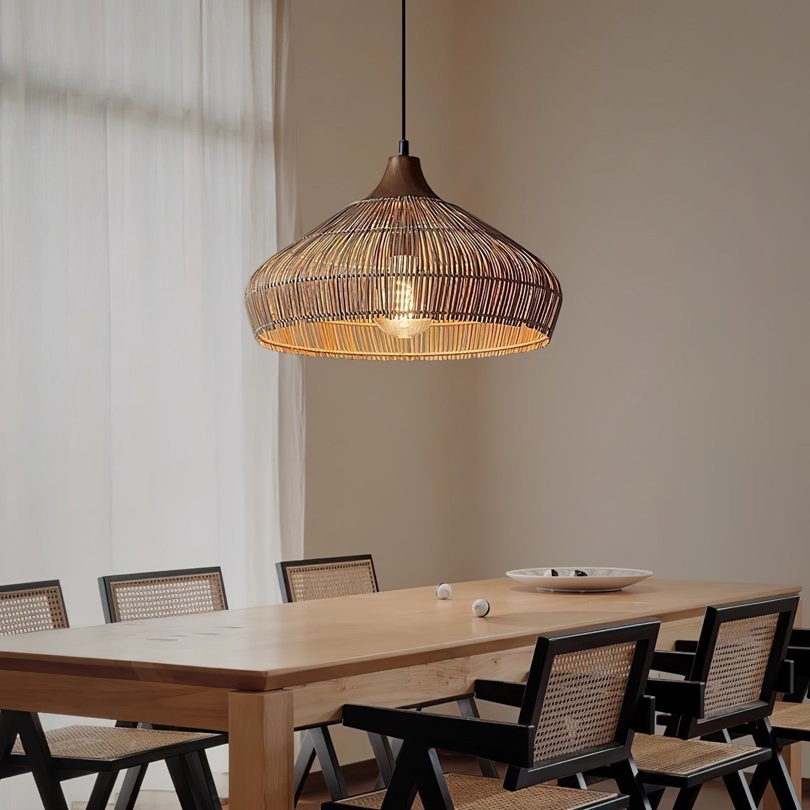 Lythean Elegance Art Rattan Wood Pendant Light - Neutralighting