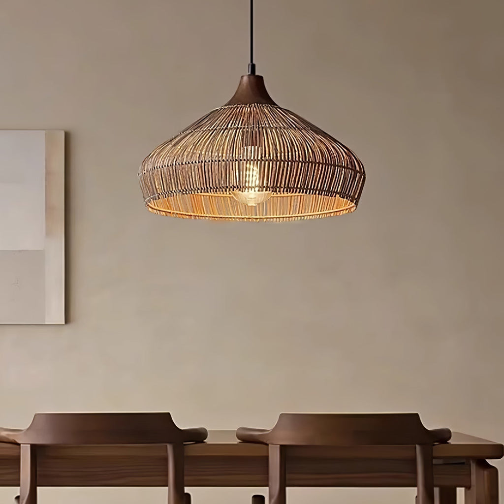 Lythean Elegance Art Rattan Wood Pendant Light - Neutralighting