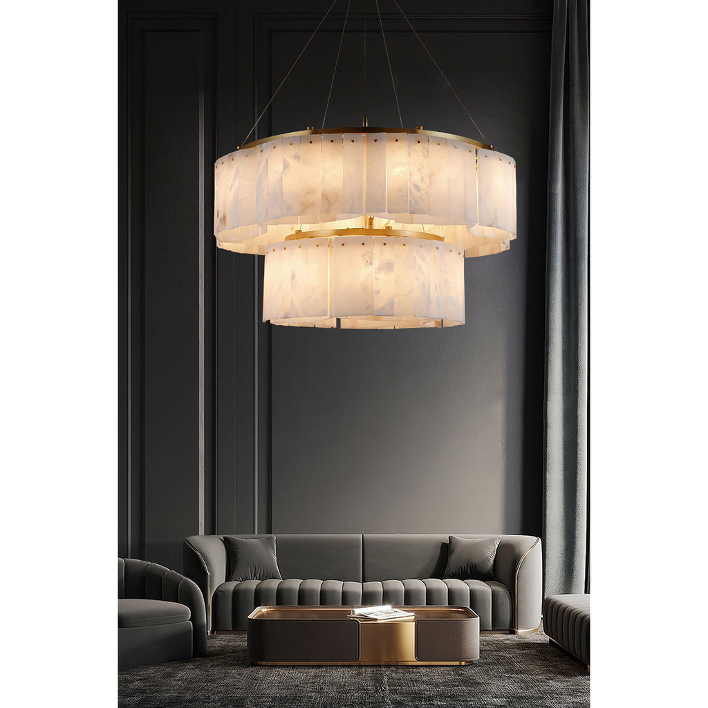 Avvinel Modern Luxury Minimalist Alabaster Chandelier - Neutralighting