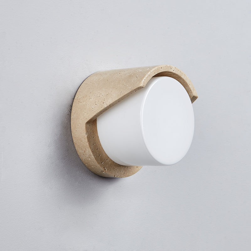 Eurvenara Applique Murale Travertin Verre Minimaliste Moderne - Neutralighting