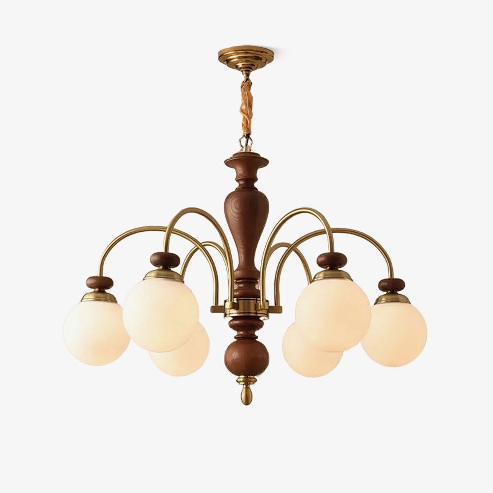 Solara Chandelier Classique en Bois et Laiton - Neutralighting