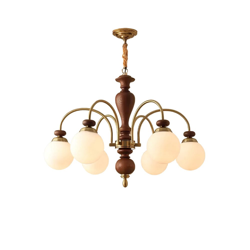 Solara Chandelier Classique en Bois et Laiton - Neutralighting