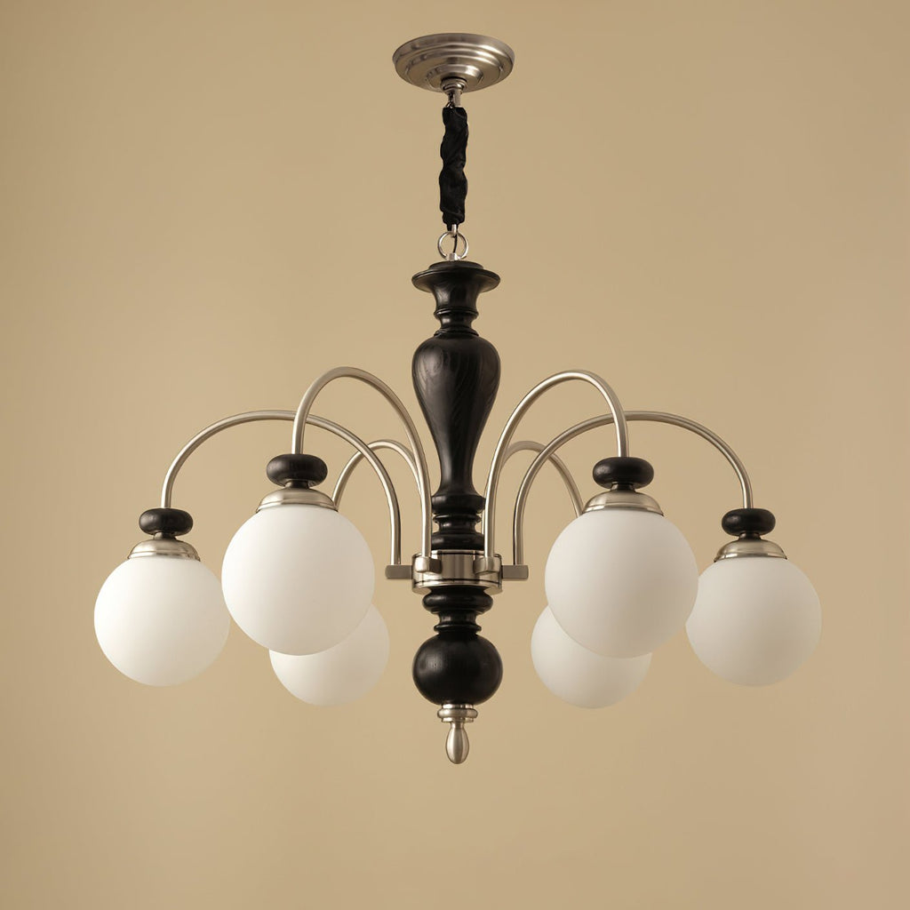 Solara Chandelier Classique en Bois et Laiton - Neutralighting