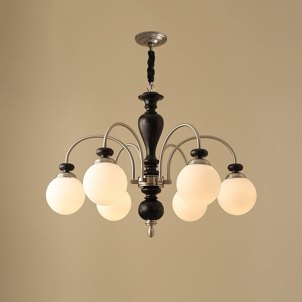 Solara Chandelier Classique en Bois et Laiton - Neutralighting