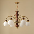 Solara Chandelier Classique en Bois et Laiton - Neutralighting