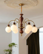 Solara Chandelier Classique en Bois et Laiton - Neutralighting
