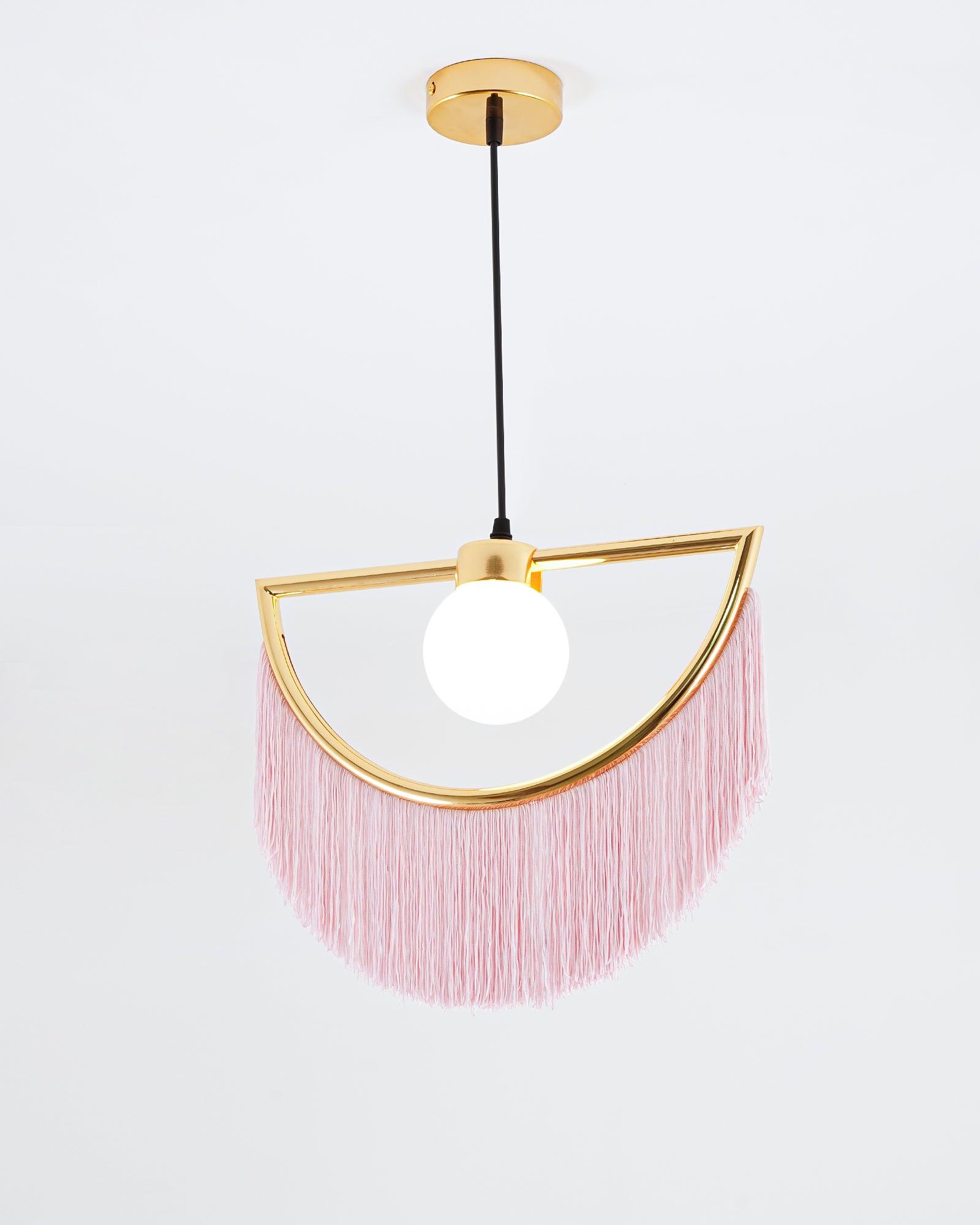 Solara Lampe suspendue en tissu à franges style globe rétro bohème - Neutralighting