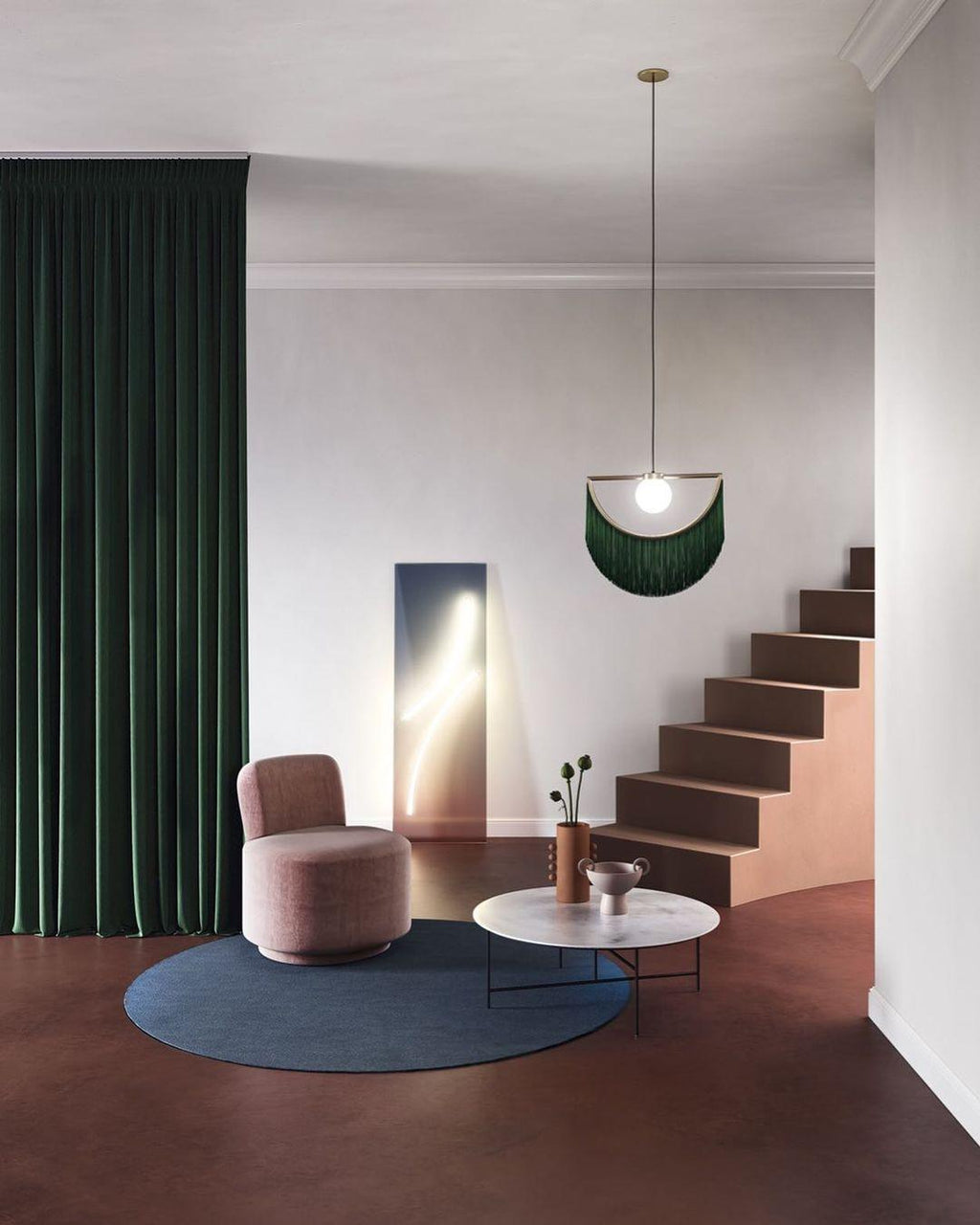 Solara Lampe suspendue en tissu à franges style globe rétro bohème - Neutralighting