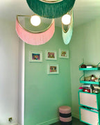 Solara Lampe suspendue en tissu à franges style globe rétro bohème - Neutralighting