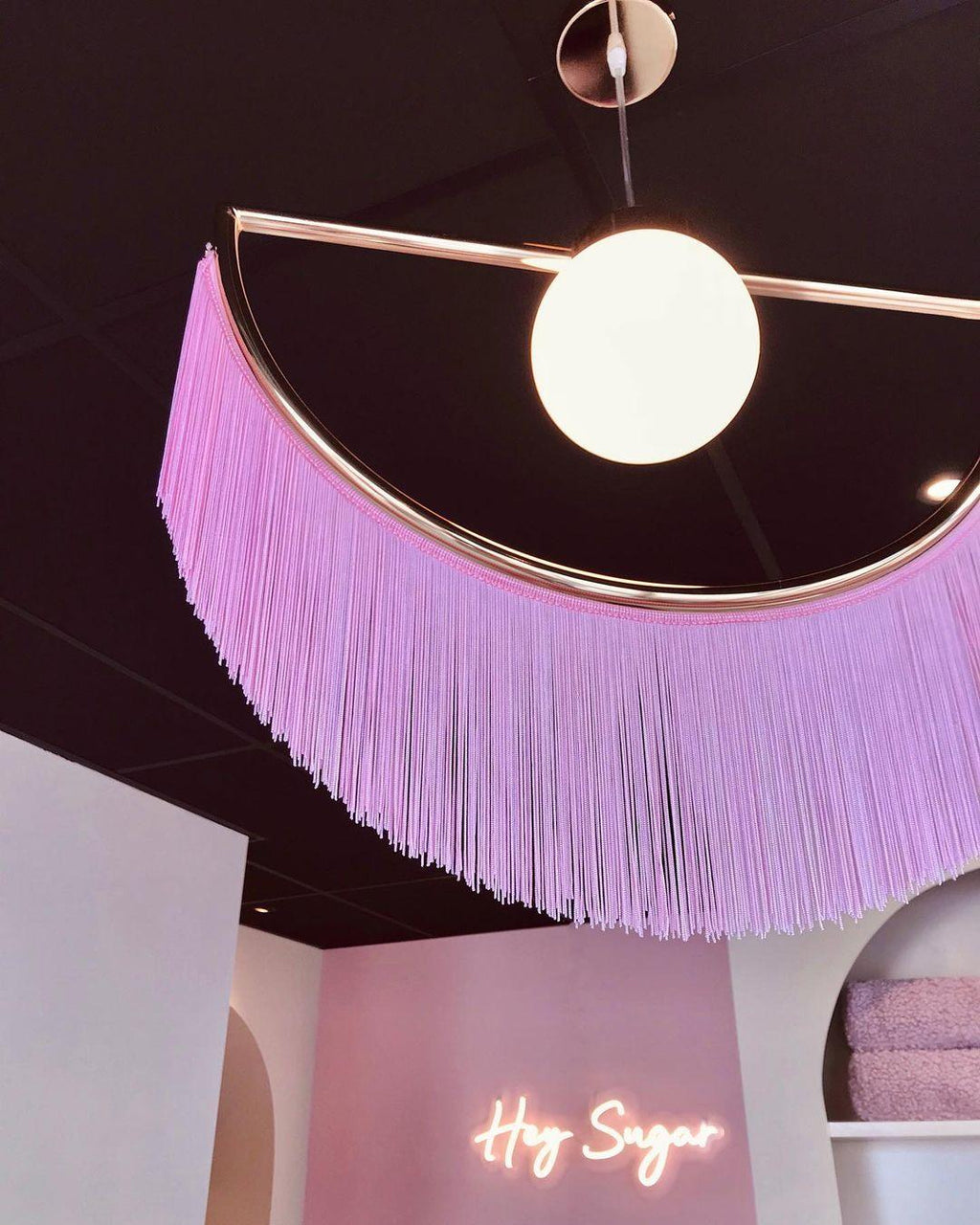 Solara Lampe suspendue en tissu à franges style globe rétro bohème - Neutralighting