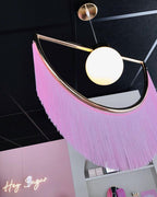 Solara Lampe suspendue en tissu à franges style globe rétro bohème - Neutralighting