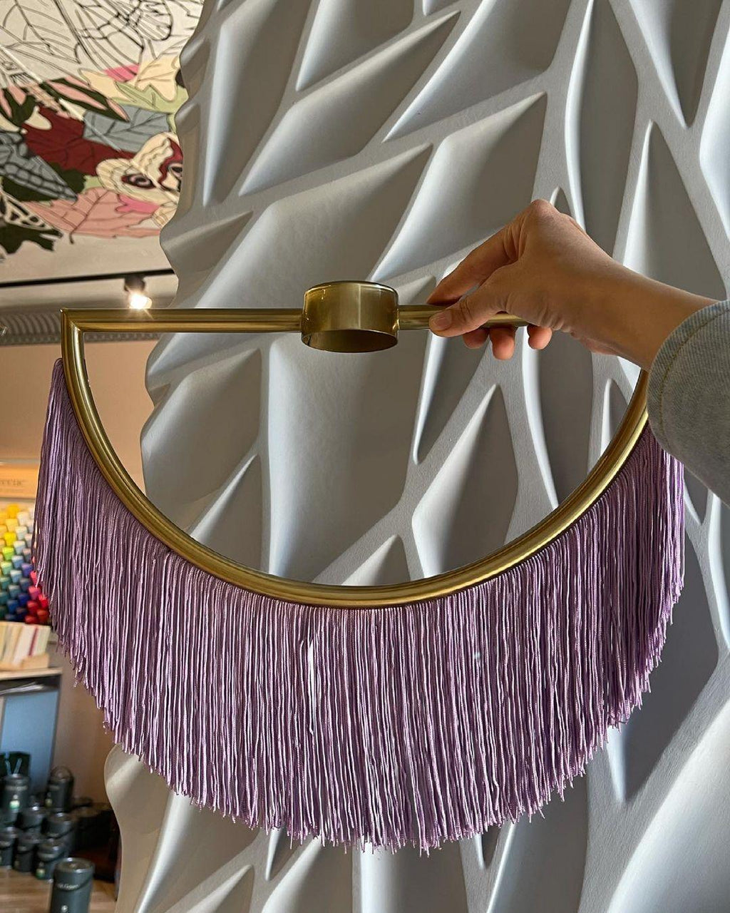 Solara Lampe suspendue en tissu à franges style globe rétro bohème - Neutralighting