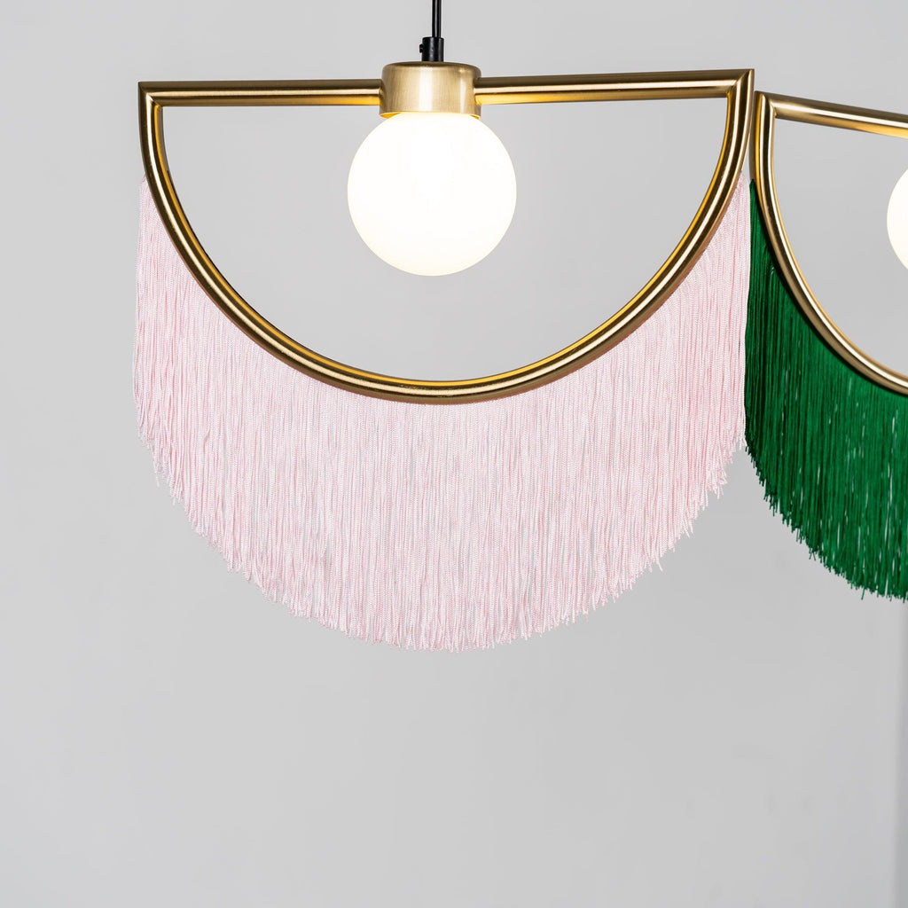 Solara Lampe suspendue en tissu à franges style globe rétro bohème - Neutralighting