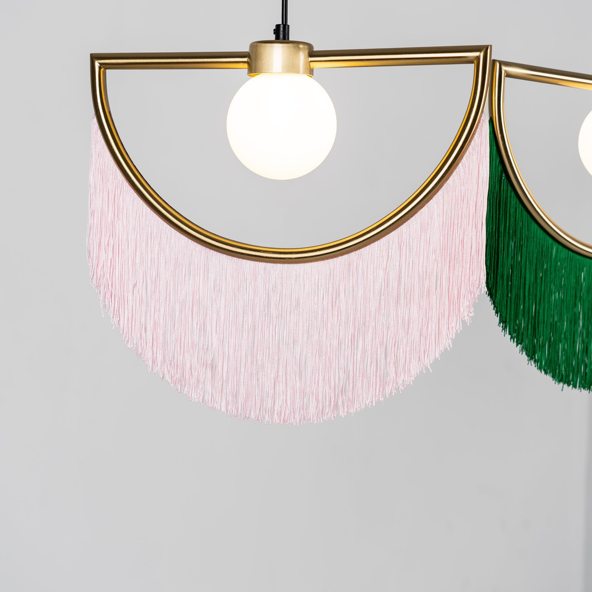 Solara Lampe suspendue en tissu à franges style globe rétro bohème - Neutralighting