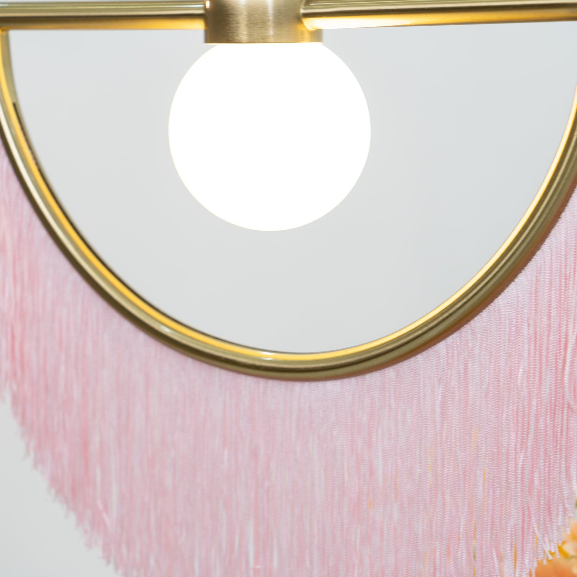 Solara Lampe suspendue en tissu à franges style globe rétro bohème - Neutralighting