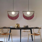 Solara Lampe suspendue en tissu à franges style globe rétro bohème - Neutralighting