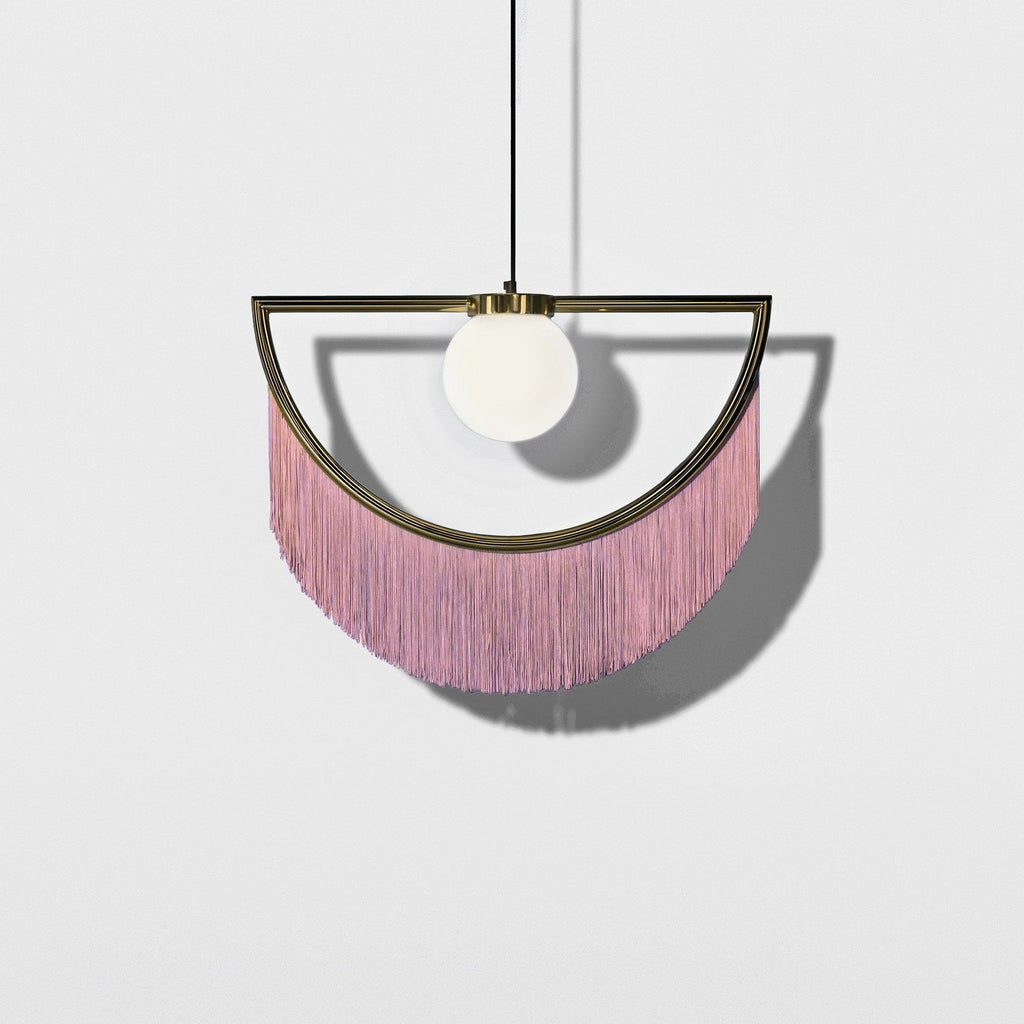 Solara Lampe suspendue en tissu à franges style globe rétro bohème - Neutralighting